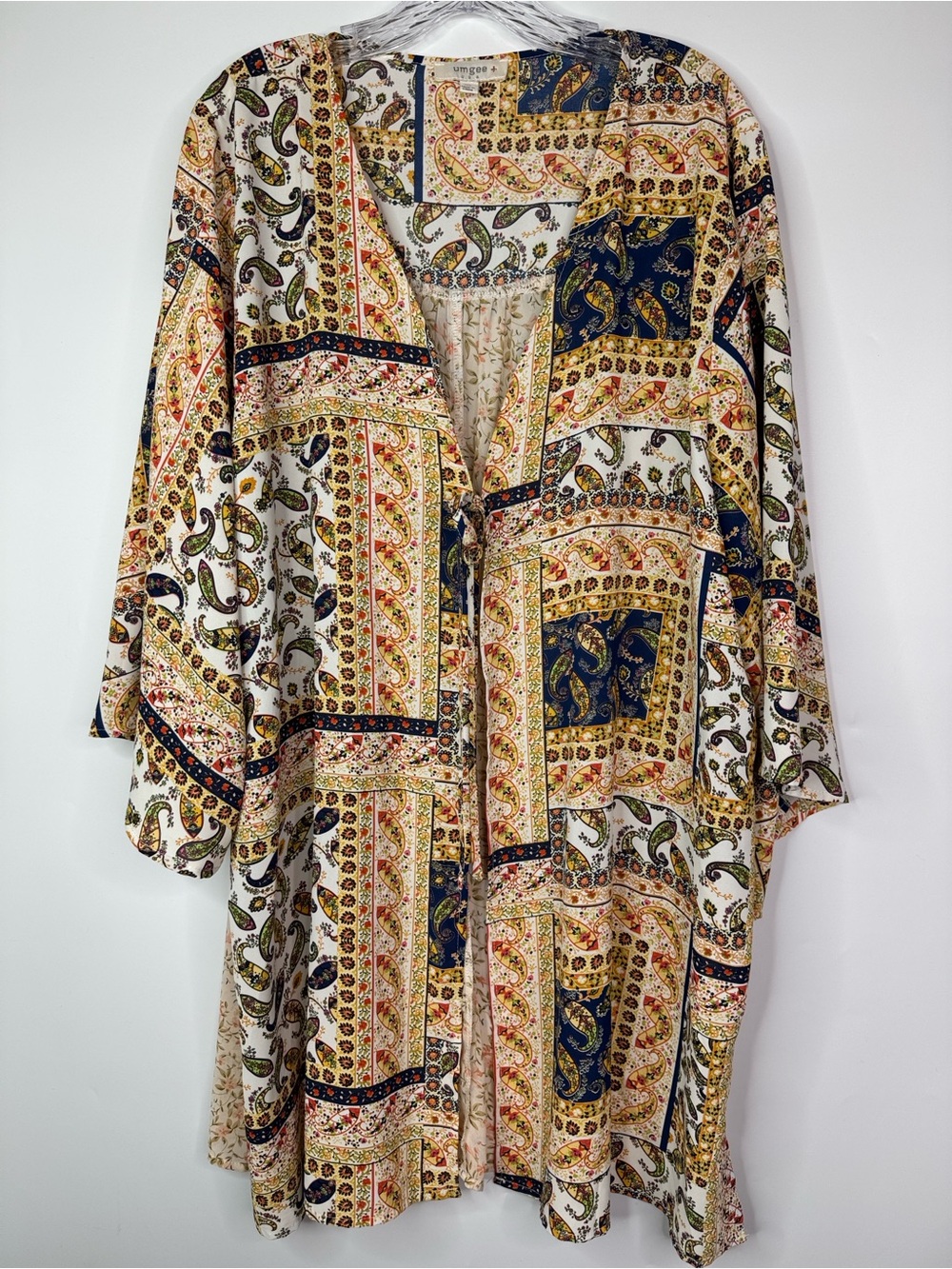 Umgee Paisley Floral Print Kimono Jacket Size 1XL